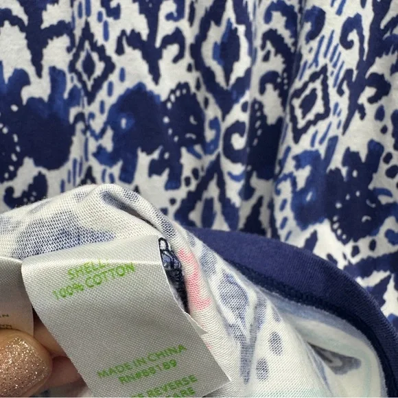 Lilly Pulitzer Ocean Ridge Dress  "Tons of Fun" Elephant Print Blue and White - Picture 9 of 14